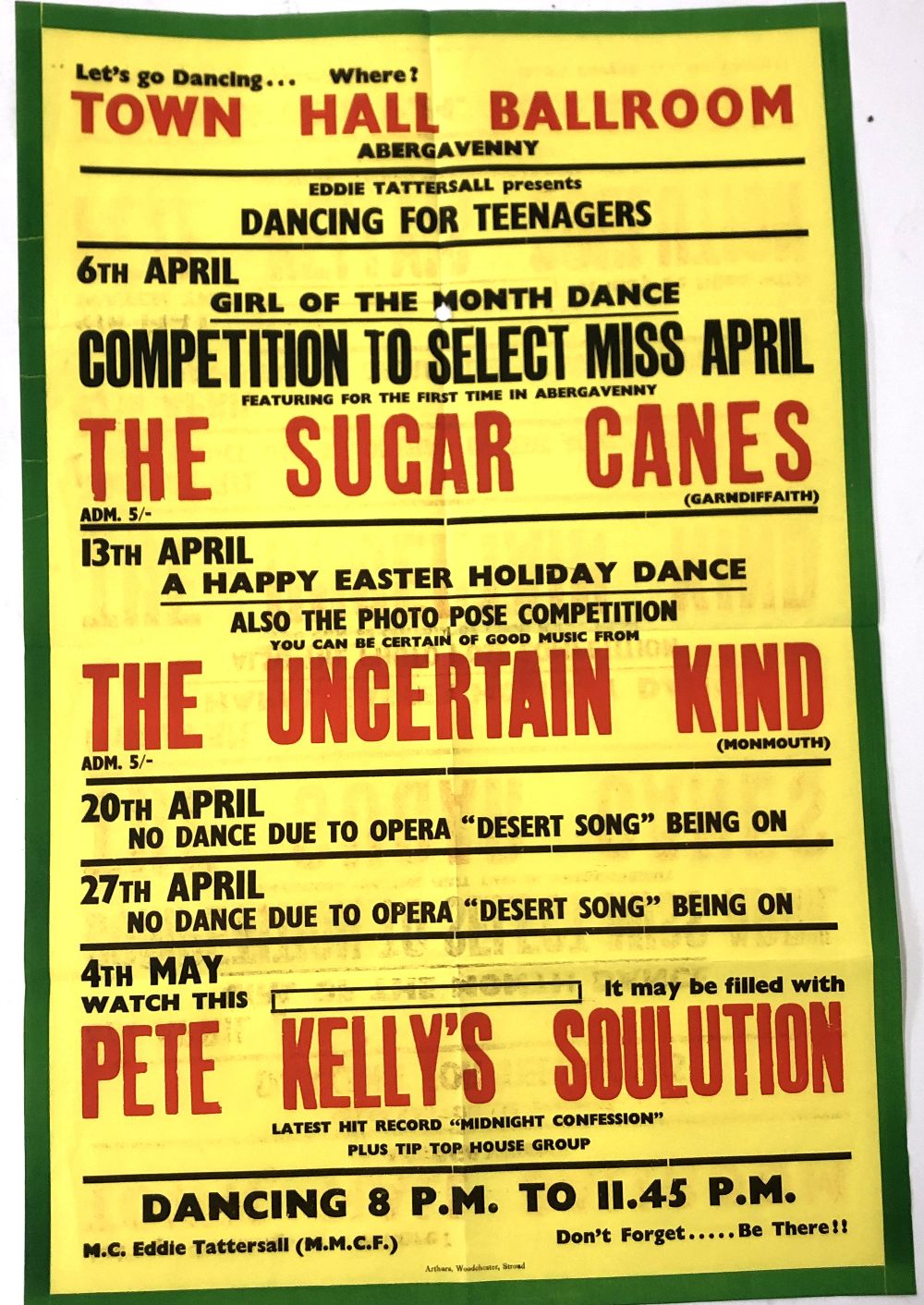 The Uncertain Kind - eight original concert posters featuring The Uncertain Kind at various Welsh - Image 2 of 8