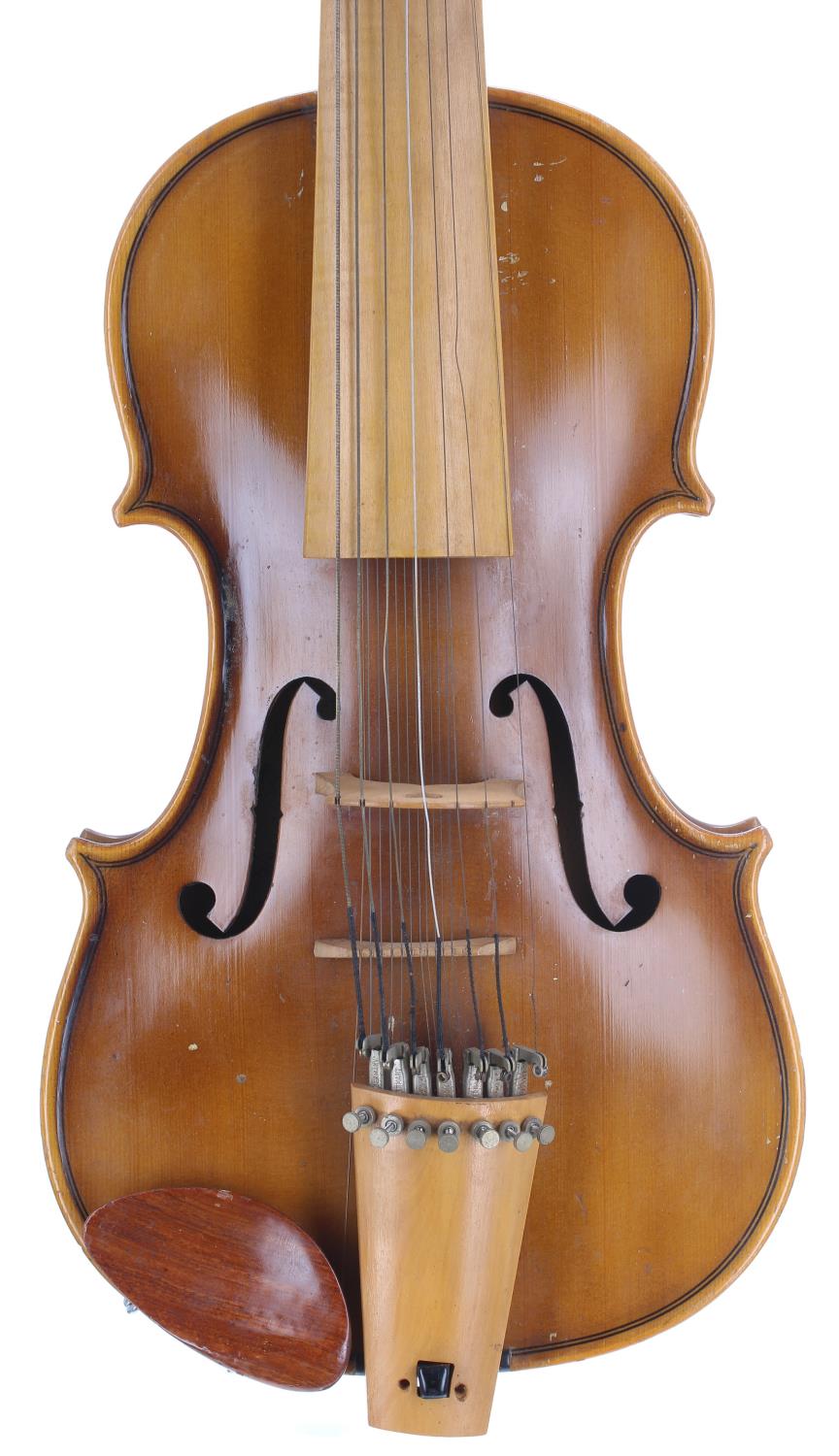 Unusual contemporary fourteen string viola D'Amore, labelled William N Sheppherd, maker, Wood