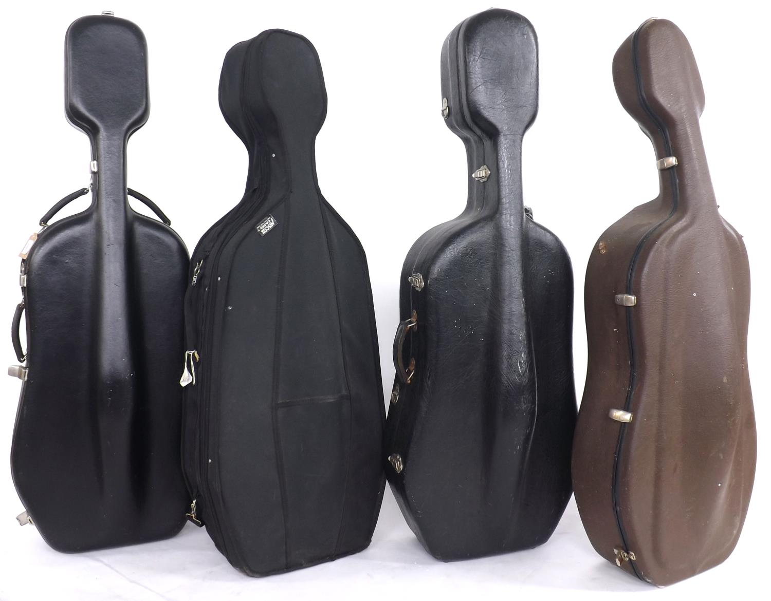 Four hard violoncello cases (4)