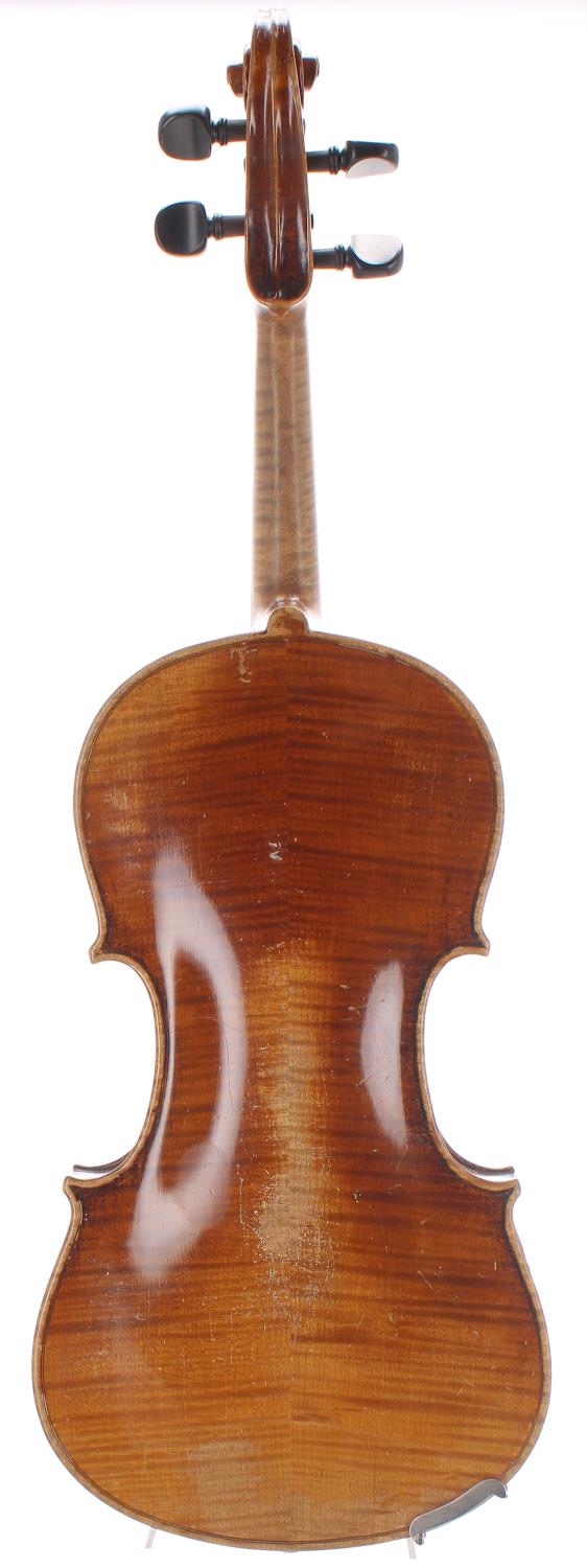 German violin labelled Hubert Knilling, Mittenwald/Oberbayern, 1964, 14 1/4", 36.20cm, case - Image 2 of 2
