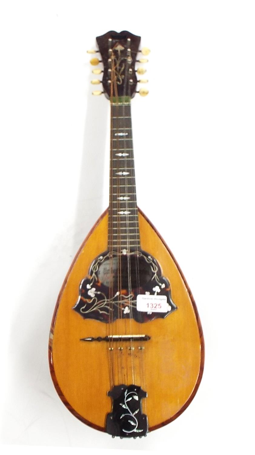 Rare ten string Neapolitan mandolin by and labelled Umberto Checcherini...Alban Voigt & Co, London