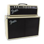 1962 Fender Tremolux-Amp guitar amplifier head and matching 2 x 12 speaker cabinet (USA voltage,