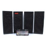 Watkins WEM PA100 amplifier with a matching set of four 3 x 8" 24 ohm speaker cabinets, the cabinets