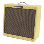 Fender '57 Bandmaster reissue guitar amplifier, made in USA, ser. no. AB036645, dust cover