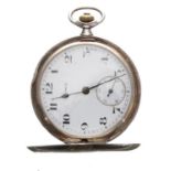 Unic silver (0.900) lever hunter pocket watch, signed movement with compensated balance and