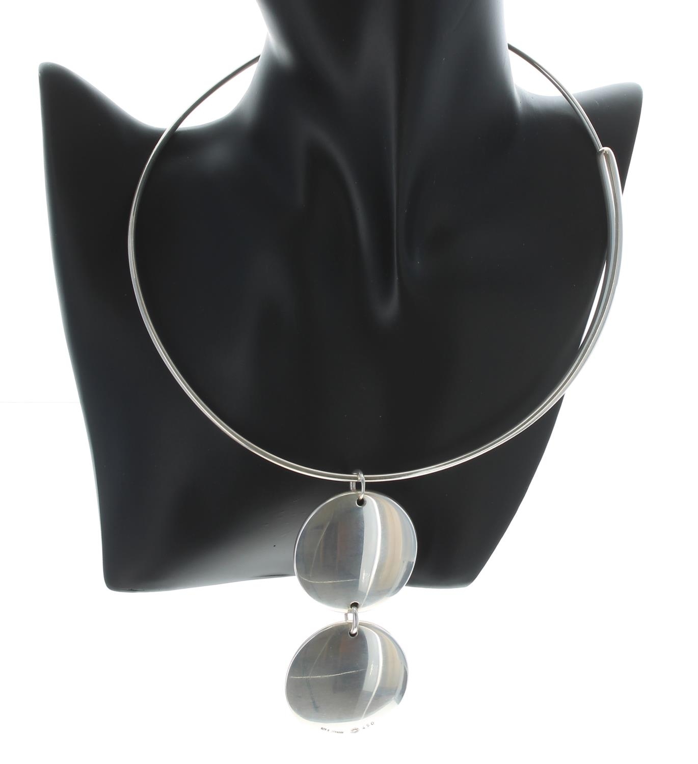 Georg Jensen 'Zero' silver necklace designed by Jacqueline Rabun, no. 450, signed ** with the - Image 3 of 5