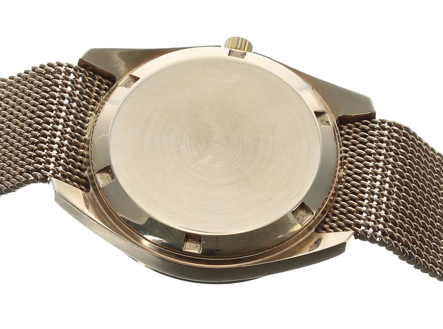 Omega 9ct automatic gentleman's bracelet wristwatch, milled bezel, silvered dial with baton markers, - Image 4 of 4