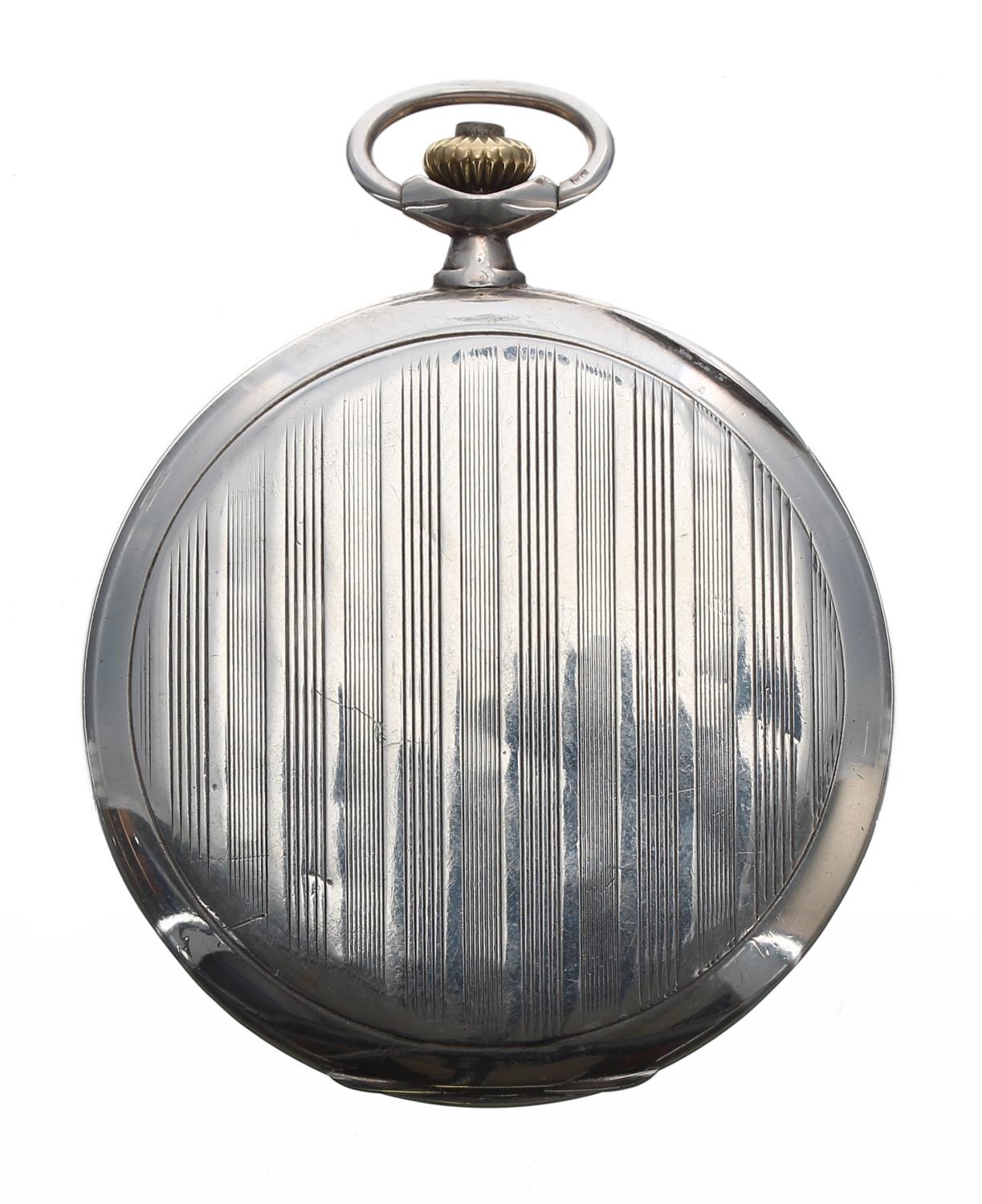 Unic silver (0.900) lever hunter pocket watch, signed movement with compensated balance and - Image 2 of 4