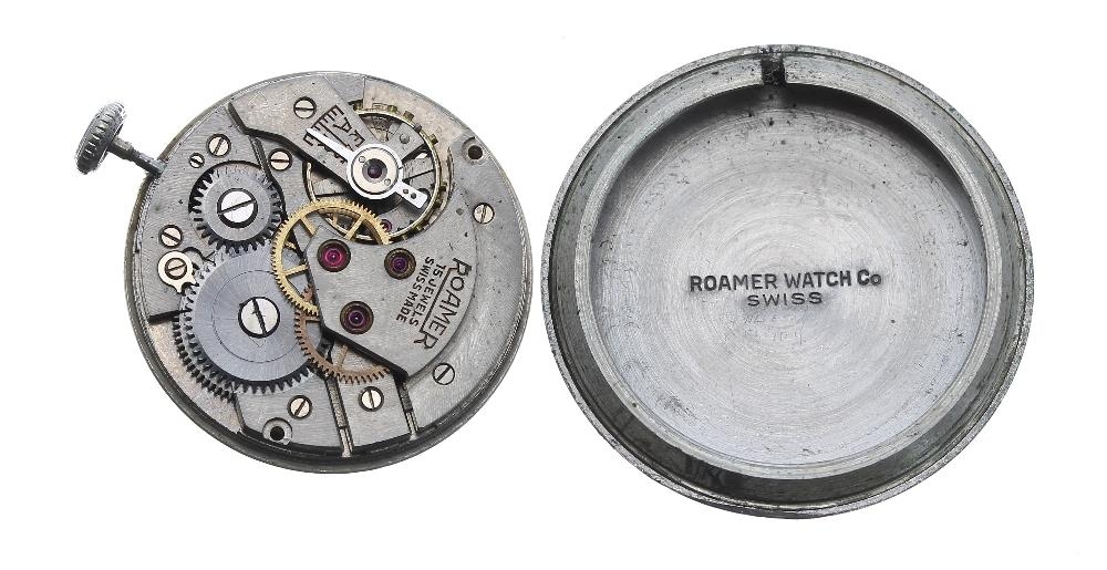 Roamer nickel and stainless steel gentleman's wristwatch, ref. 345, silvered dial dial with Arabic - Image 3 of 3