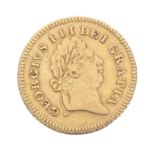 George III 1802 third-guinea gold coin, 2.8gm