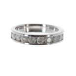 Good modern 9ct white gold half eternity ring, set with ten round brilliant-cut diamonds, 1.00ct