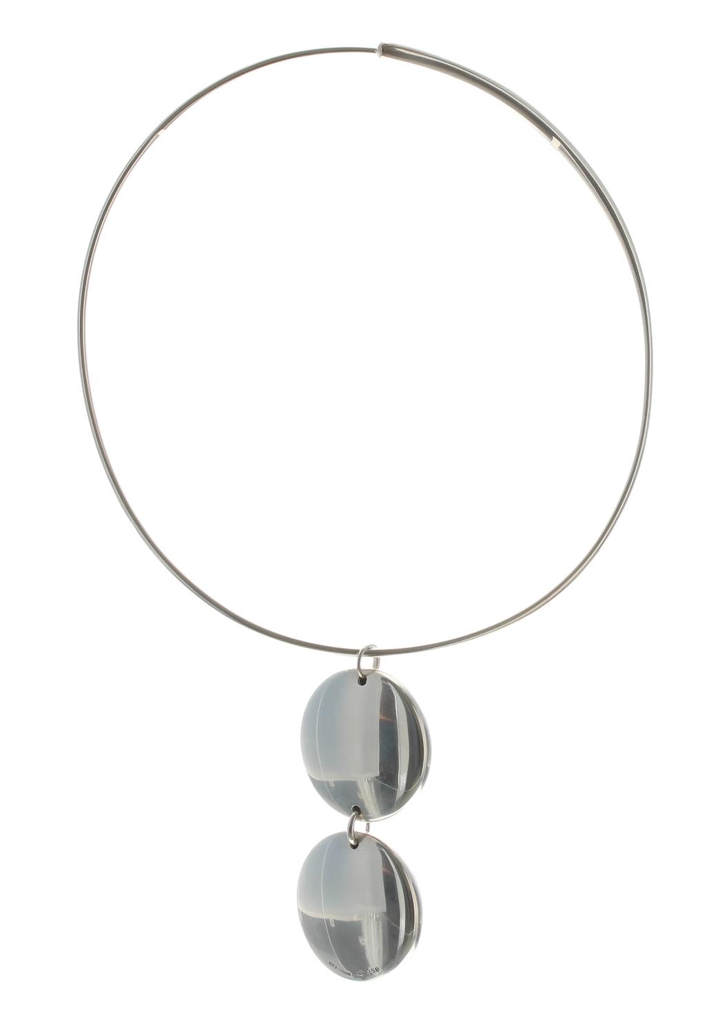 Georg Jensen 'Zero' silver necklace designed by Jacqueline Rabun, no. 450, signed ** with the - Image 2 of 5