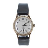 Garrard 9ct mid-size gentleman's wristwatch, Birmingham 1964, circular silvered dial with Arabic