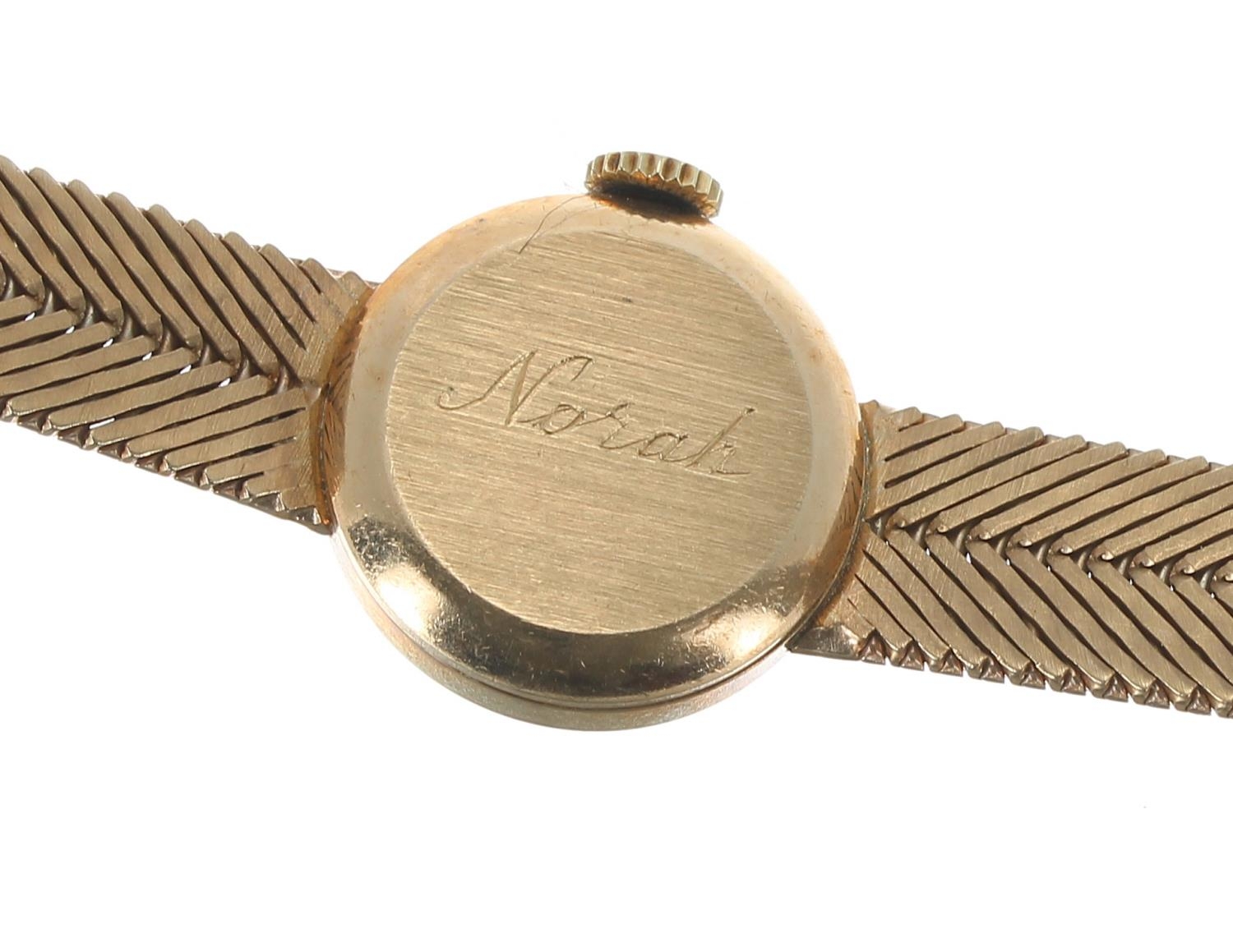 Tissot 9ct yellow gold lady's bracelet watch, London 1965, silvered dial with baton markers, - Image 3 of 5
