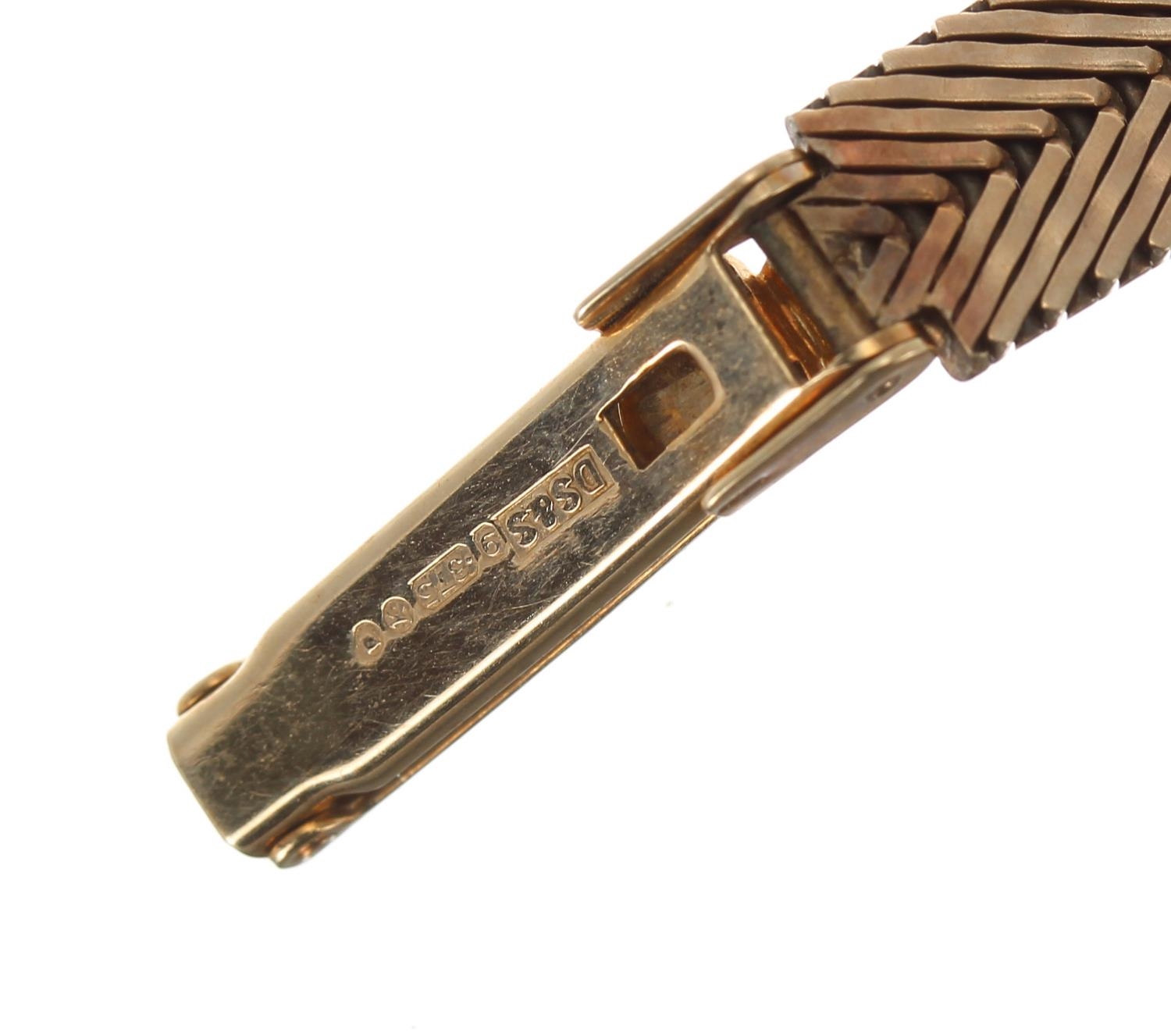 Tissot 9ct yellow gold lady's bracelet watch, London 1965, silvered dial with baton markers, - Image 5 of 5