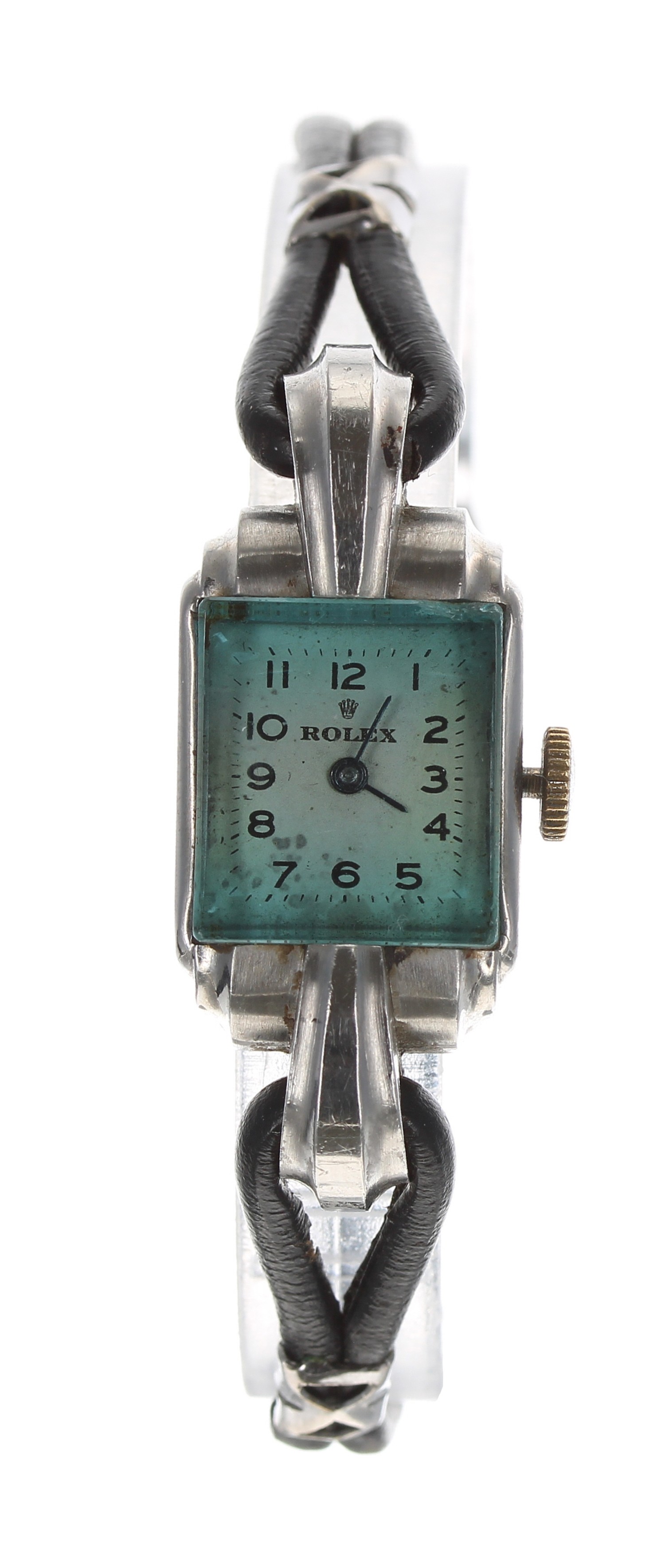 Rolex stainless steel lady's wristwatch, ref. 4830, circa 1940s, serial no. 605xxx, silvered dial