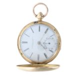 19th century 18k fusee lever hunter pocket watch, the movement signed Thos Blundell, Liverpool,