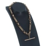 Fancy Victorian 9ct watch Albert chain, 29.6gm, 14" long