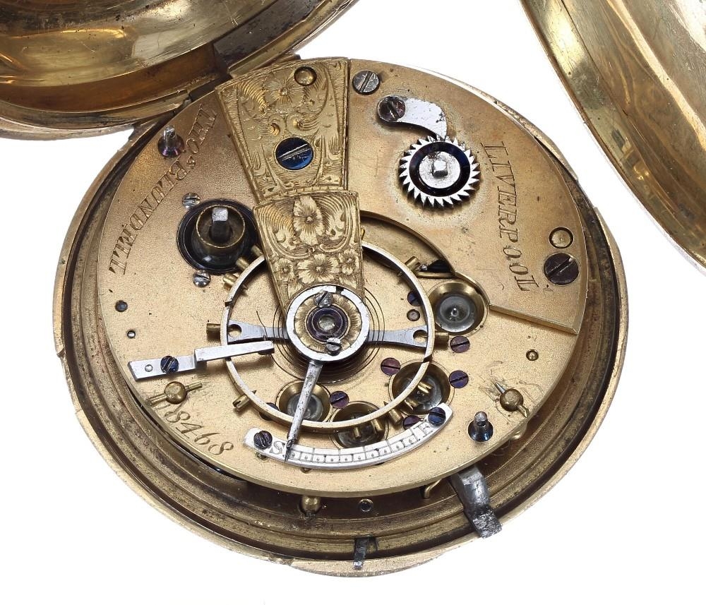 19th century 18k fusee lever hunter pocket watch, the movement signed Thos Blundell, Liverpool, - Image 4 of 4