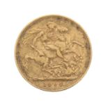 Edwardian 1904 full sovereign coin, 8gm