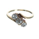 Attractive 18ct three stone old-cut diamond ring, estimated 0.80ct approx, clarity SI, colour I-K,