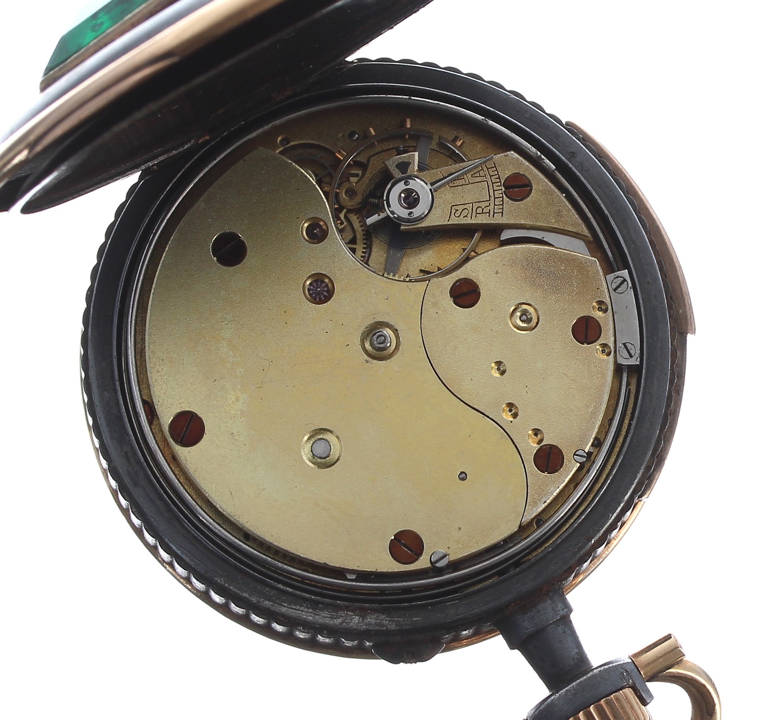 Swiss gunmetal quarter repeating lever pocket watch, unsigned gilt frosted three quarter plate - Image 3 of 3