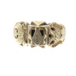 Masonic 14k yellow gold gentleman's ring, width 12mm, 10gm, ring size Y