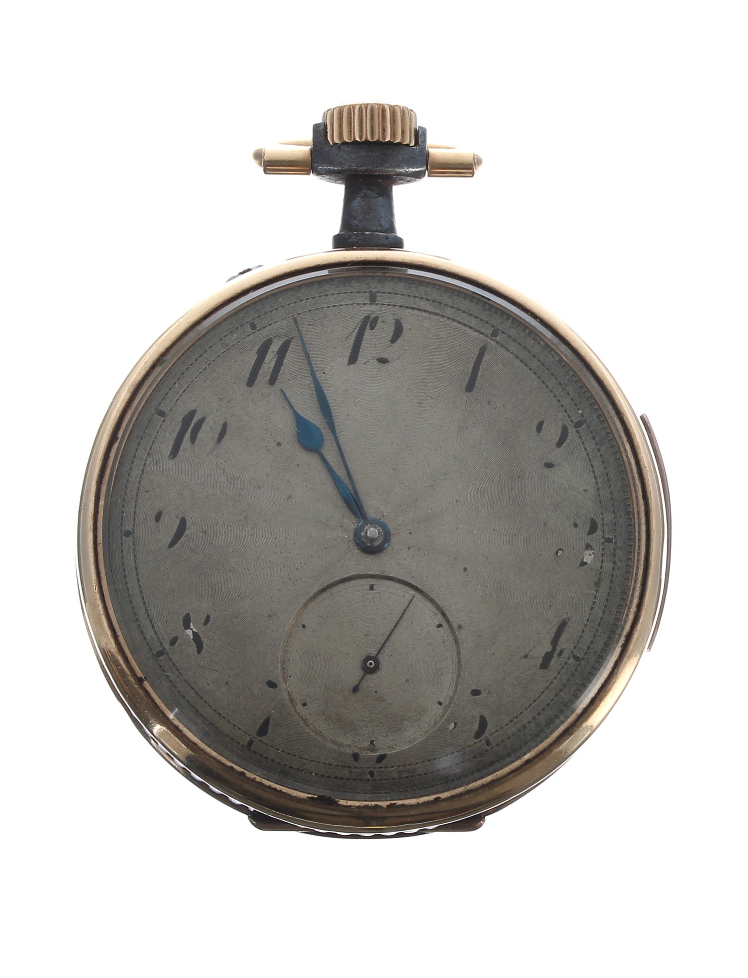 Swiss gunmetal quarter repeating lever pocket watch, unsigned gilt frosted three quarter plate