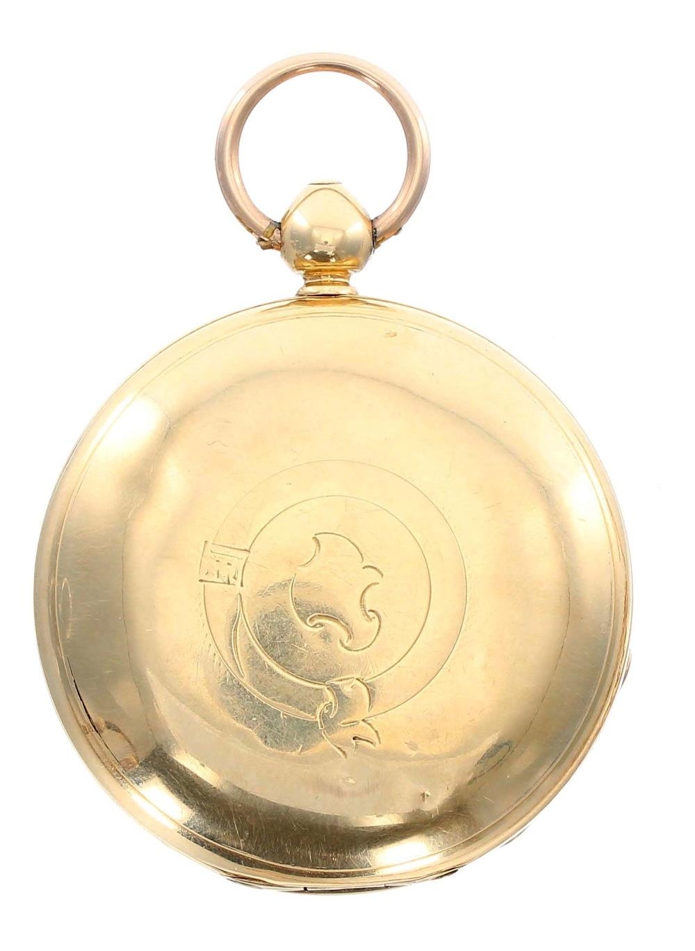 19th century 18k fusee lever hunter pocket watch, the movement signed Thos Blundell, Liverpool, - Image 2 of 4