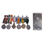 Group of six WWI period campaign medals, comprising from left - 4791 Sgt C.J Fancourt 19 Hussars