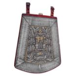 Victorian 6th (Inniskilling) Dragoons Officers sabretache, silvered lace embroidered Inniskilling