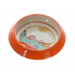 Clarice Cliff Bizarre 'Orange Secrets' circular coaster, 3.5" diameter