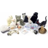 Small selection of assorted cat related ornaments