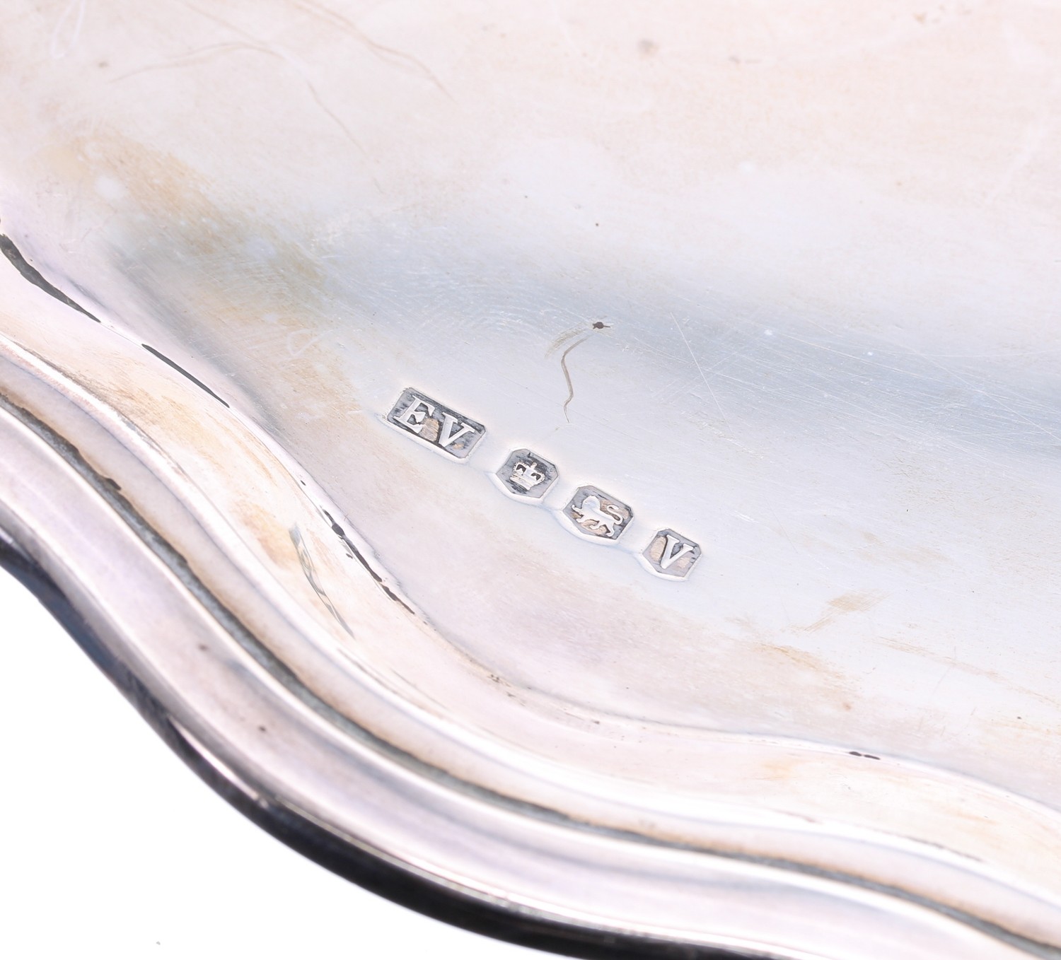 Viner's Ltd. circular silver salver, with moulded shaped rim, raised on three scroll feet, Sheffield - Image 2 of 2