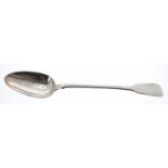 George IV silver fiddle pattern serving spoon, maker William Chawner II, London 1825, 12" long, 4.