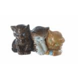 Royal Worcester porcelain figural group of three kittens, model no. 3141, factory stamp and rd no.
