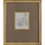 Attributed to Walter Richard Sickert RA, RBA (1860-1942) - 'Mother and Child' a sketch, pencil