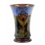 Royal Doulton stoneware glazed vase, of flared form with Art Nouveau stylised decoration,