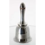 Asprey & Co. silver plated cocktail shaker in the form of a bell, with screw and cork cover,