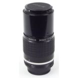 Nikon Nikkor 200mm 1:4 camera lens, serial no. 919522, in CL-13 carry case