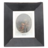 After Jean Honoré Fragonard 'Le Serment D'amour, Engraved on metal, a classical garden scene with