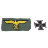 WWII Nazi Third Reich iron cross medal, dated 1939 to the front and 1813 verso; together with a