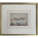 English School (19th/20th century) - an estuary scene with shipping beside a village, signed with