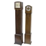 Art Deco oak cased three train musical grandmother clock striking on five rods, 54" high; also a