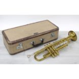 Cased Model 31 trumpet with two mouthpieces, purchased from Bill Lewington, London in 1964, the case