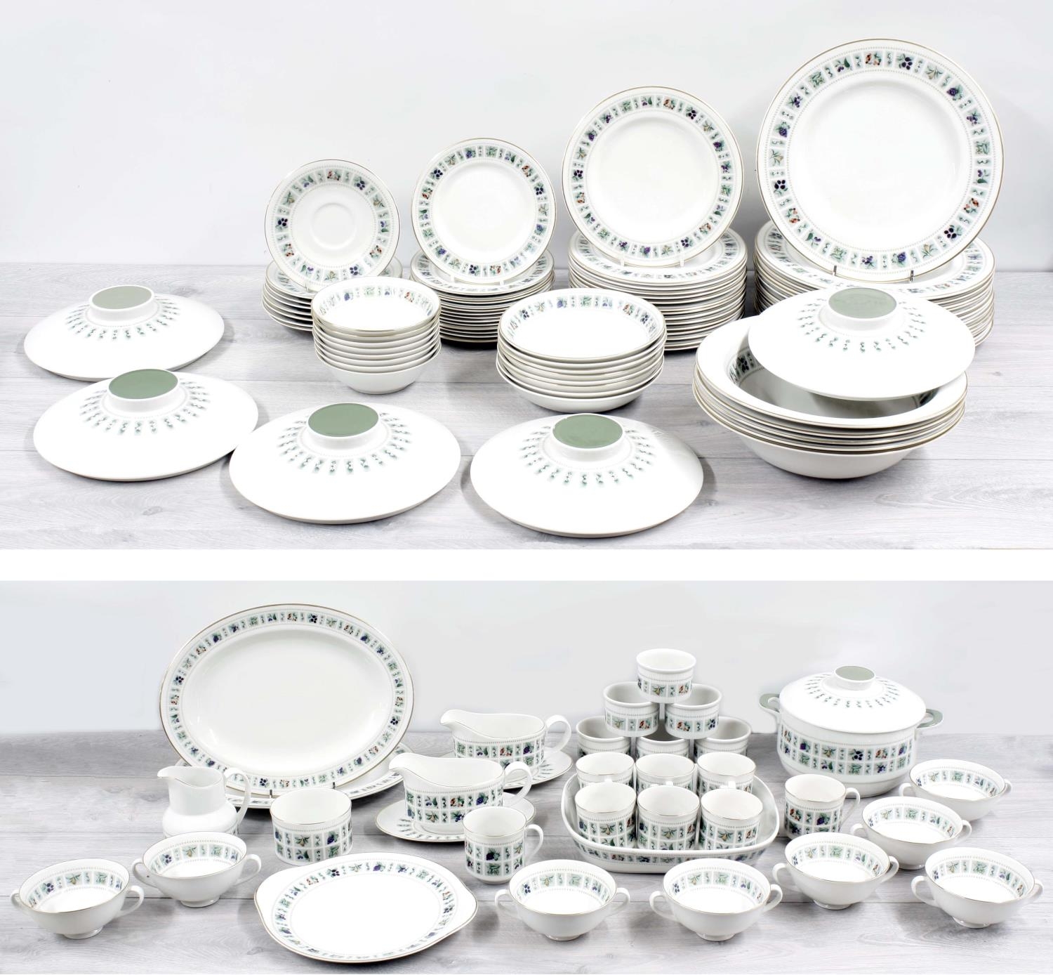 Extensive Royal Doulton 'Tapestry' pattern  dinner service, P.C1024, includes tureens, plates,