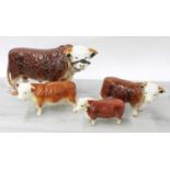 Beswick glazed model of a Hereford bull 'CH of Champions', 7.5" long (feet restored); together