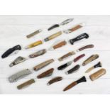 Collection of varied folding pocket knives (24)