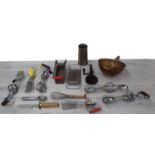 Kitchenalia - assortment of utensils and accessories, mincers, colanders etc