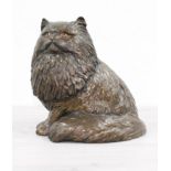 Giovanni Schoeman cold cast bronze figure of a cat, 9" high